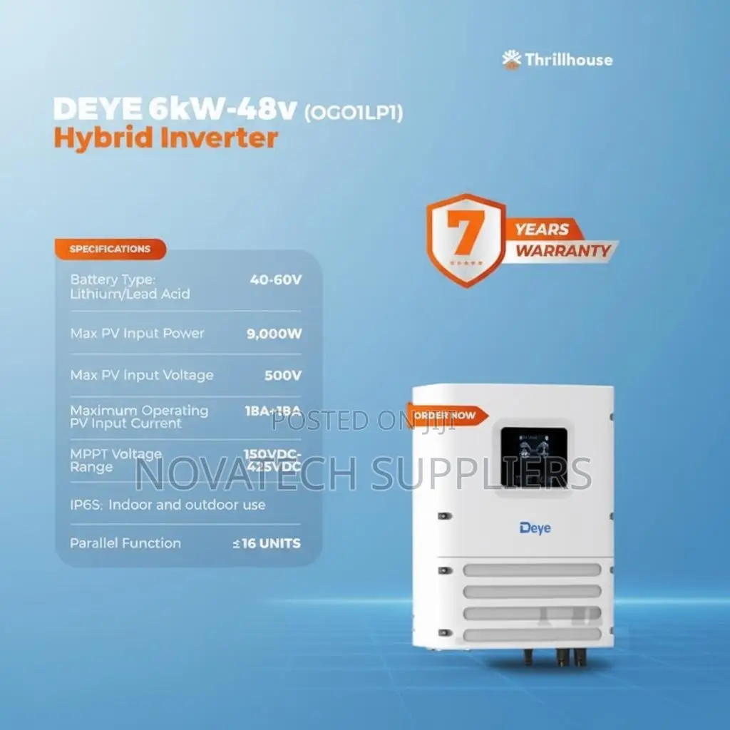 Deye 6kW Hybrid Inverter SUN--SG04LP1-EU Dual MPPT 140A
