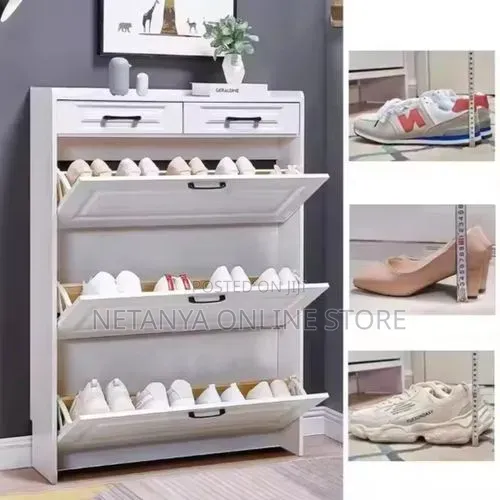 Flip Drawer Modern Shoe Cabinet