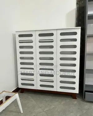 Walnut Shoe Cabinet, 6-Tier Wooden Shoe /Organizer With Stable/Walnut