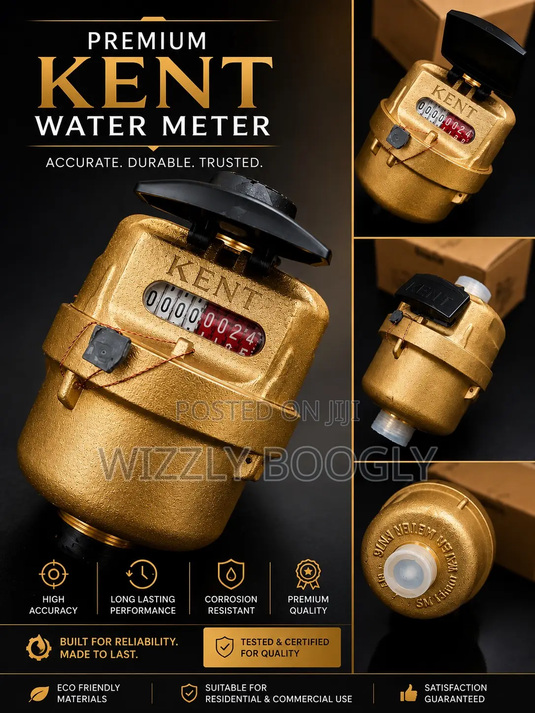 Brass Kent Water Meters 1/2