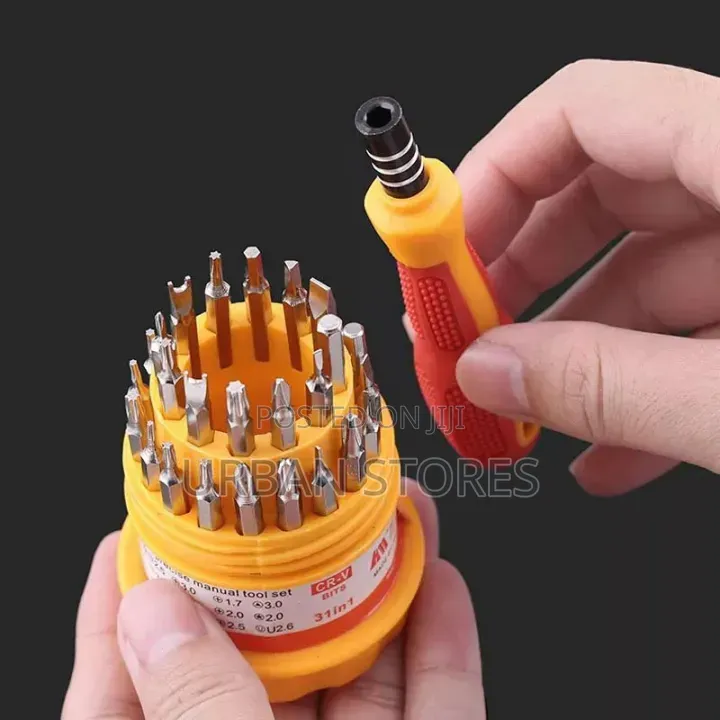 31 in 1 Screwdriver Set Mechanic Repair Tool Kit - Silver,Yellow,Red