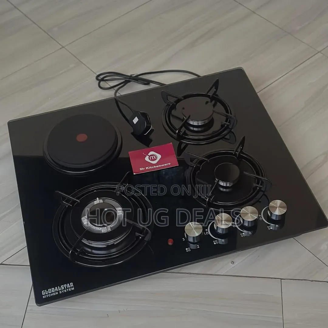 Globalstar 60cm Built-in Hybrid Hob (3 Gas Burners + 1 Electric Plate)