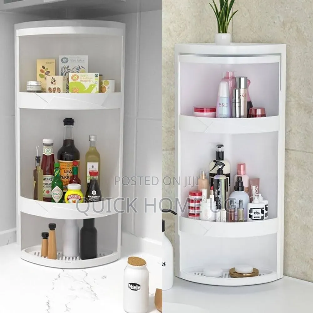 3-Tire Rotating Bathroom Corner Organizer, Multi-Functional Kitchen