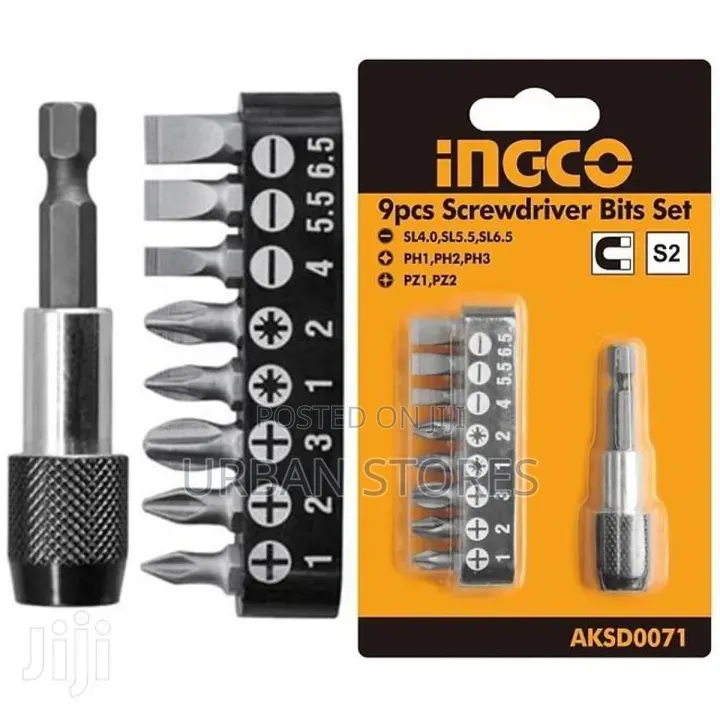 INGCO 9pcs Screwdriver Bits Set Quick Release Holder