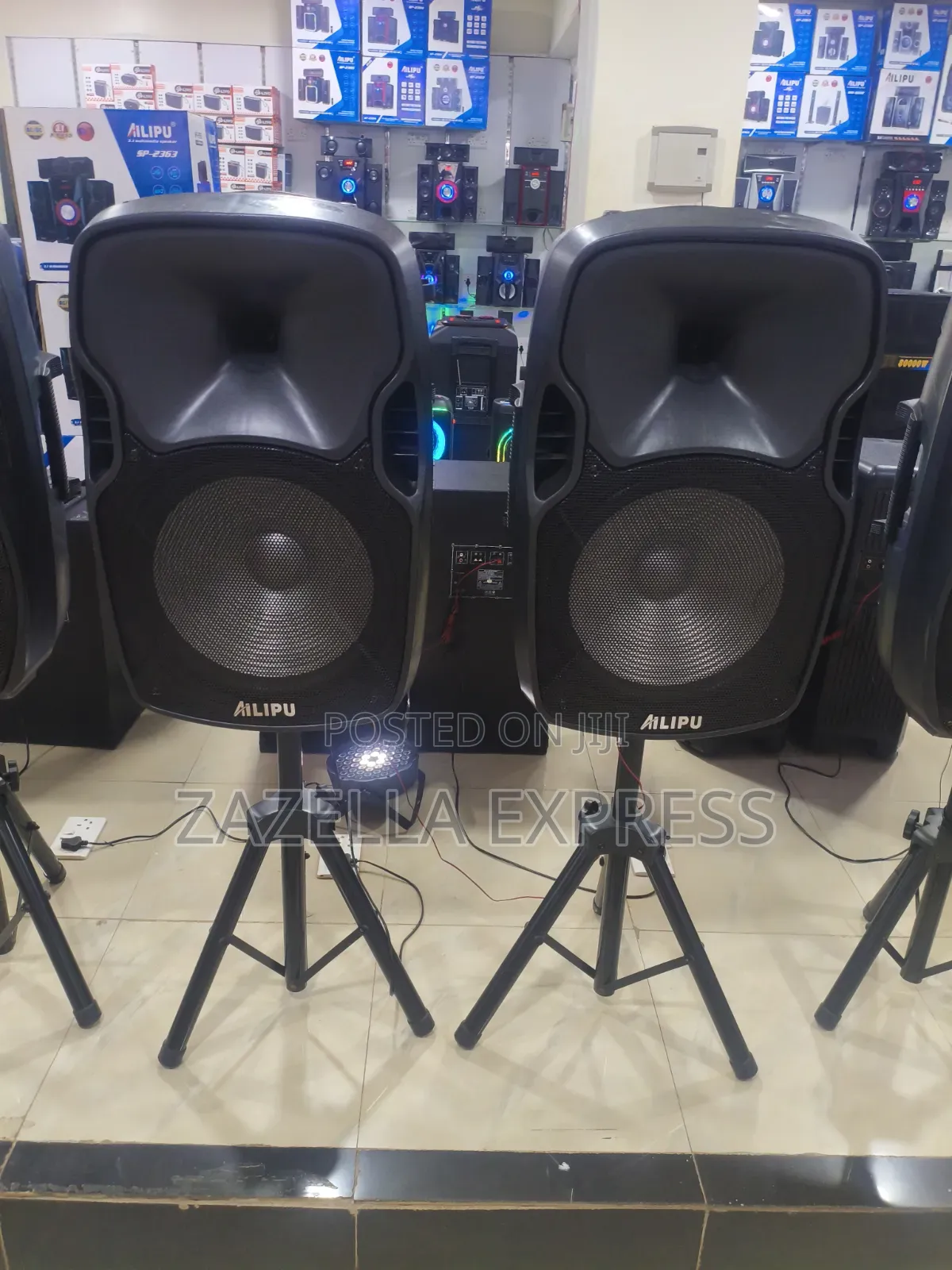 Pair of Alipu Speakers With Stand.