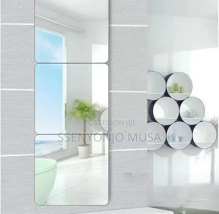 Self-Adhesive Wall Sticker Mirror 12 × 8cm Acrylic Frameless (1PC)