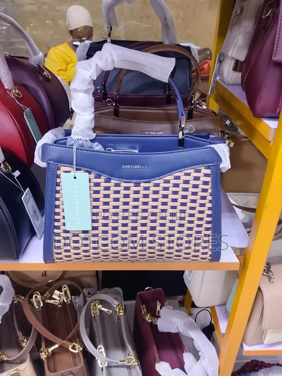 CHRISBELLA Elena Woven Leather Satchel Bag Wallet Set