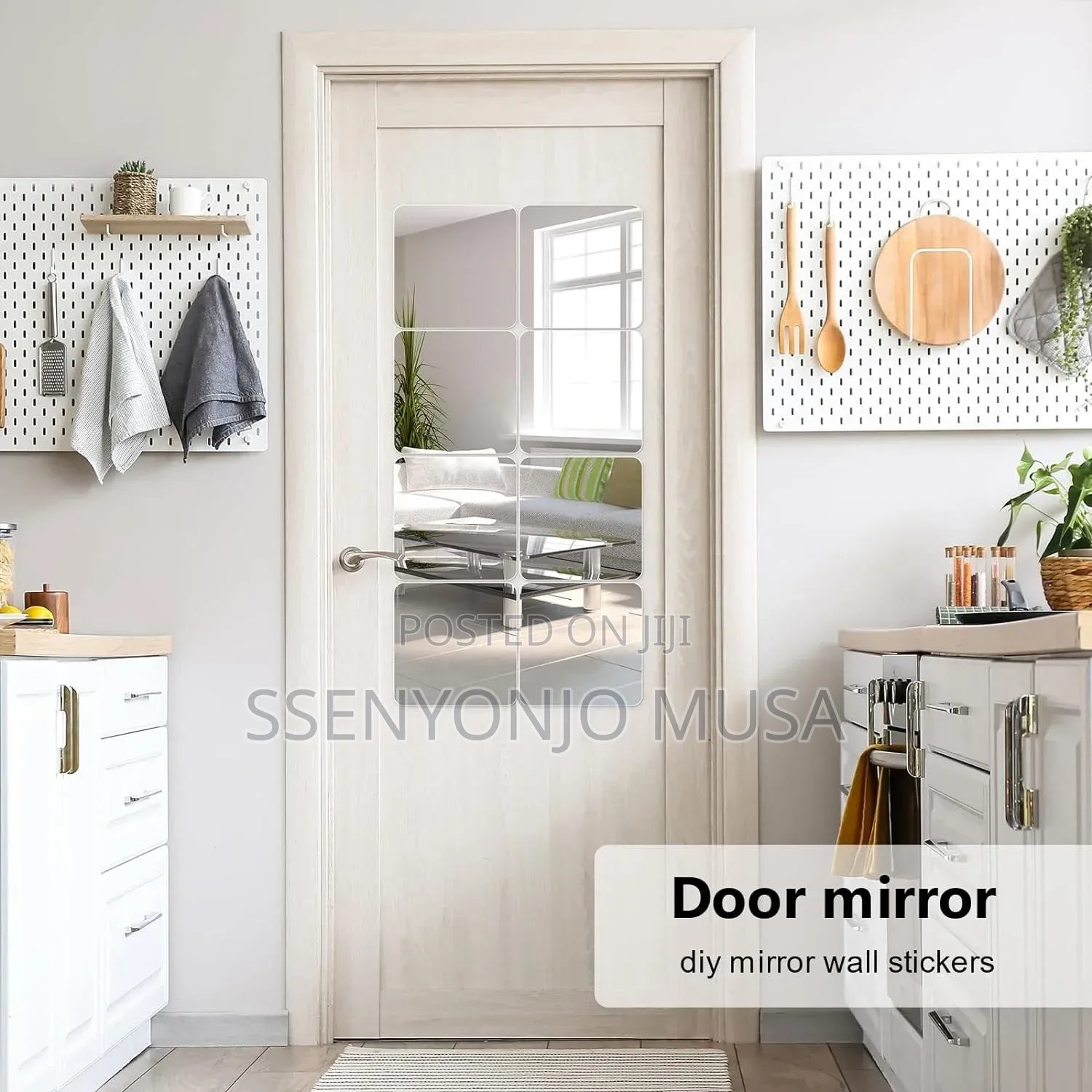 8PCS Self-Adhesive Acrylic Mirror Tiles 8" × 8" Frameless Wall Mirrors