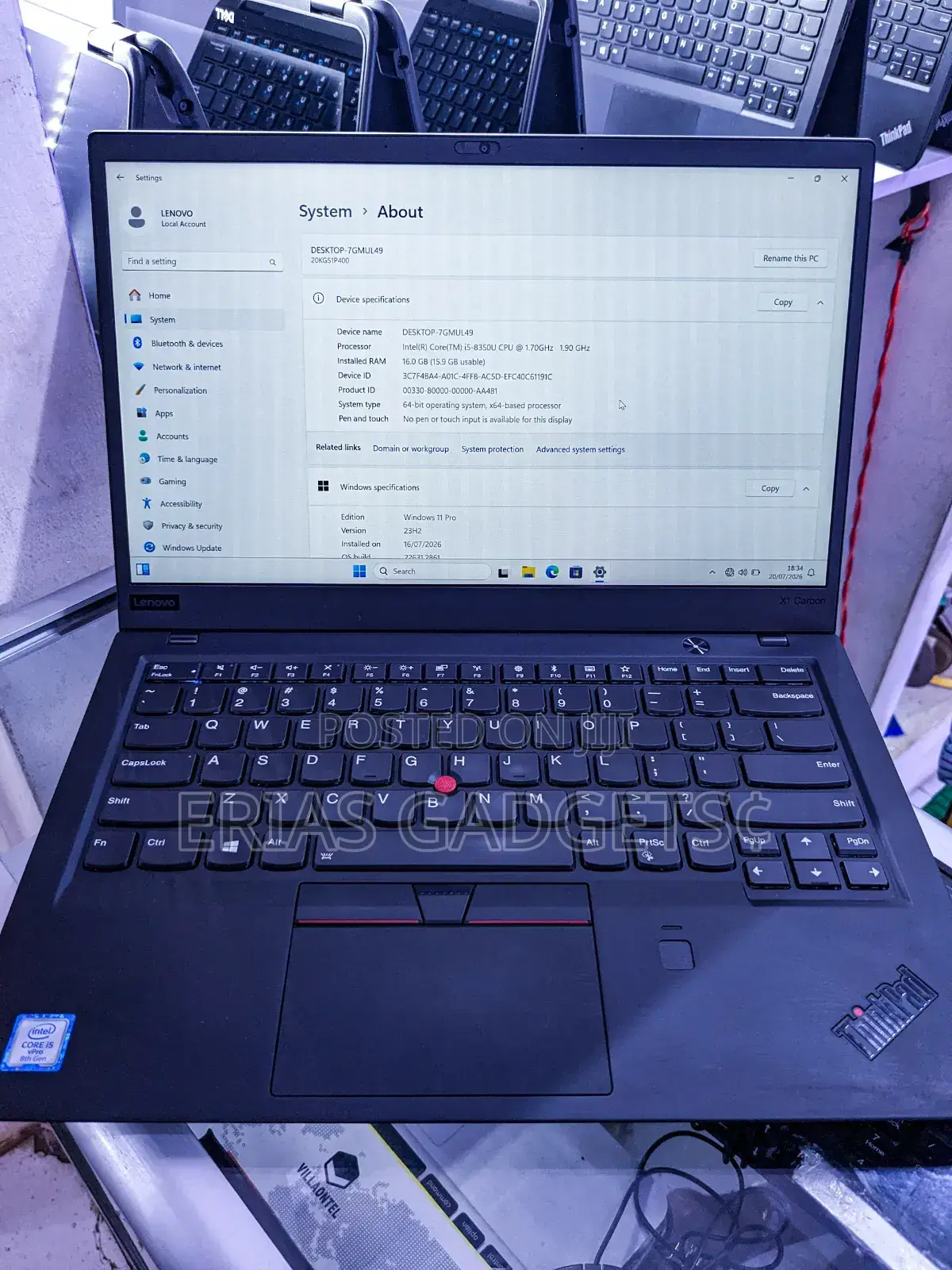 Laptop Lenovo ThinkPad X1 Carbon 16GB Intel Core i5 SSD 256GB