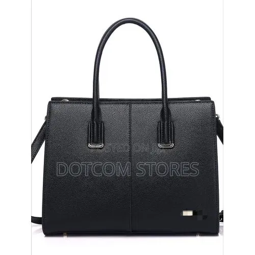 Black ChrisRosy Faux-Leather Corporate Satchel Tote Hand Bag