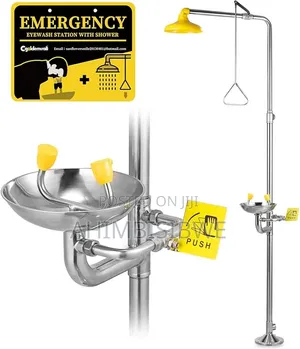 Stainless Steel Emergency Shower With Eye Wash Sink