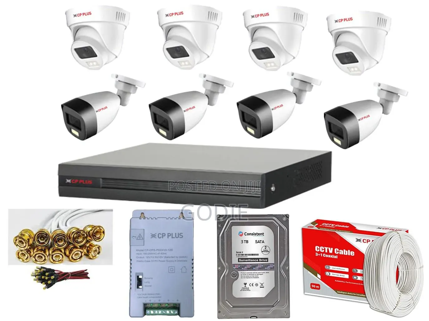 8-Channel CCTV Security Kit With a Digital Video Recorder and Cameras