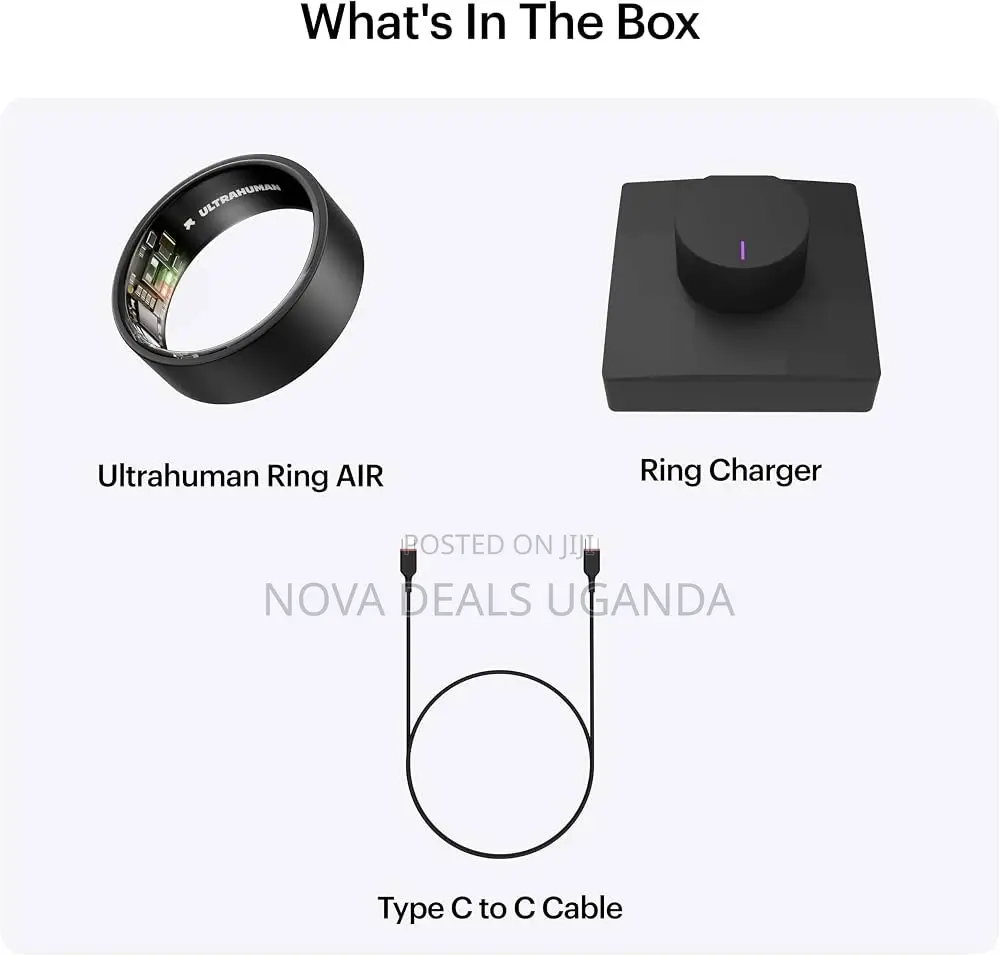 ULTRAHUMAN Ring AIR – Sleep and Fitness Tracker-Size 6, Raw Titanium