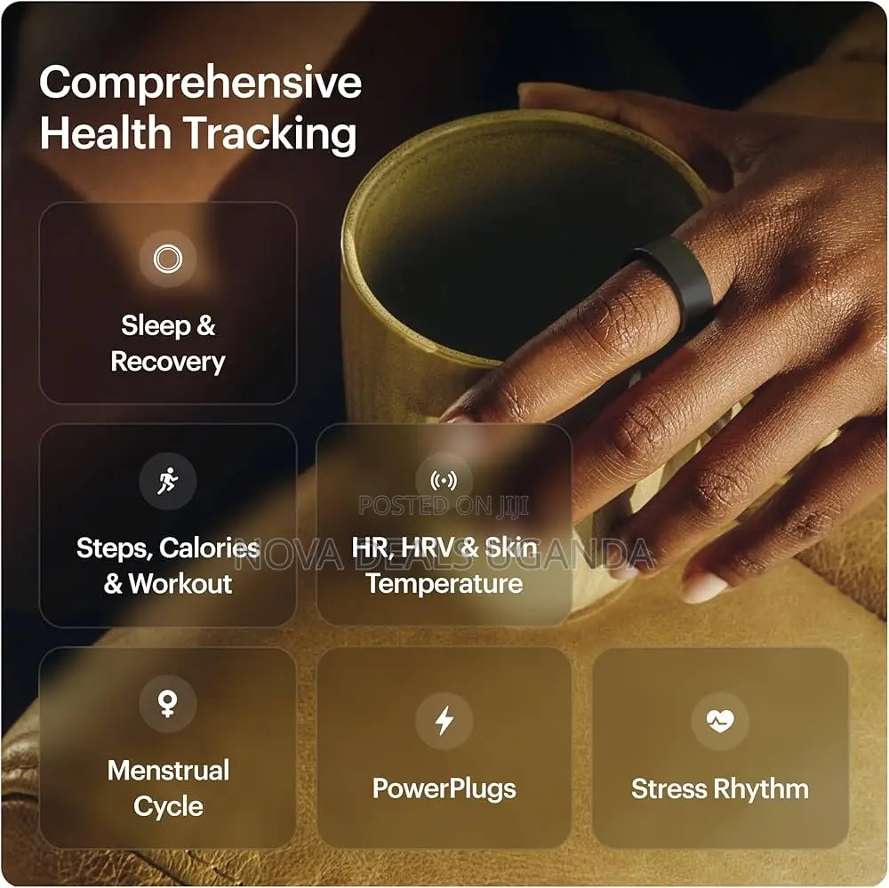 ULTRAHUMAN Ring AIR – Sleep and Fitness Tracker-Size 6, Raw Titanium