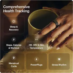 ULTRAHUMAN Ring AIR – Sleep and Fitness Tracker-Size 6, Raw Titanium