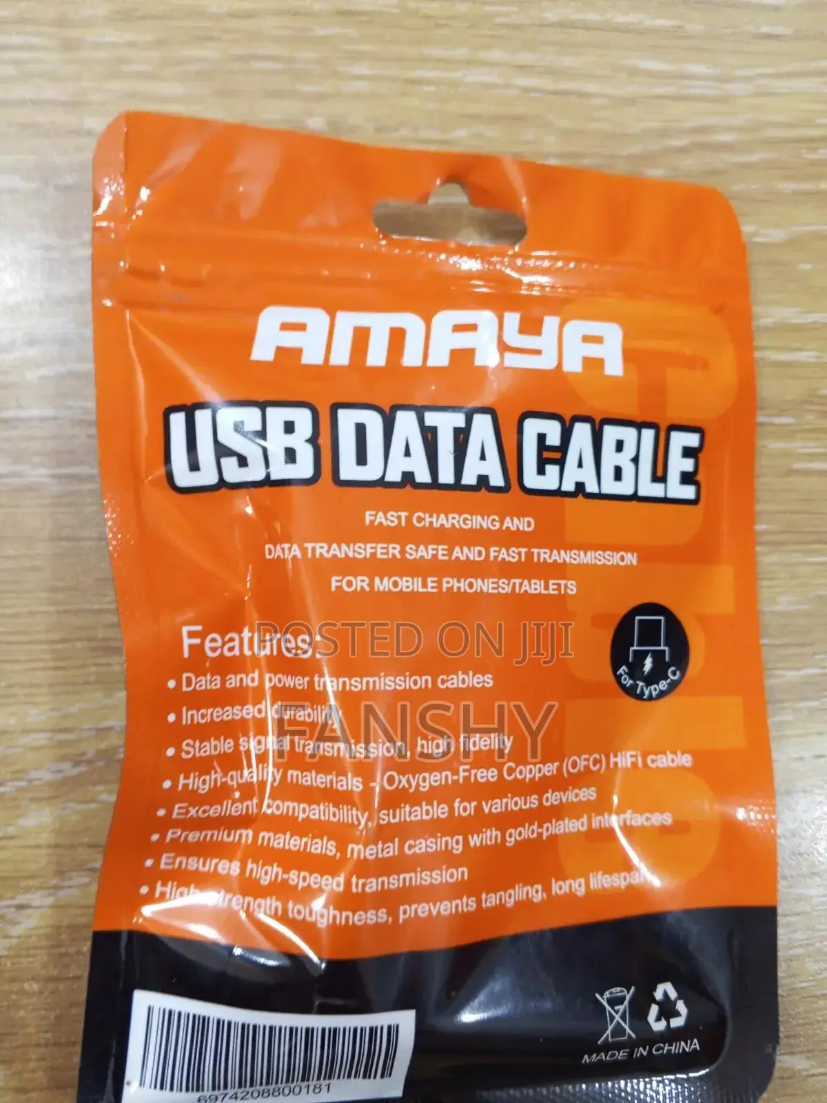 Amaya Fast Charging C Type Charger