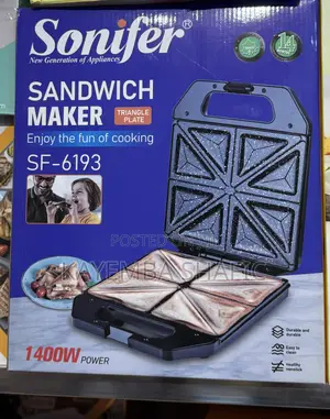 Brand New Sonifer SF-6193 4-Slice 1400W Sandwich Maker Toaster