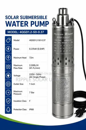 370w AC Borehole Water Pump 80m Deep Well Submersible Pump