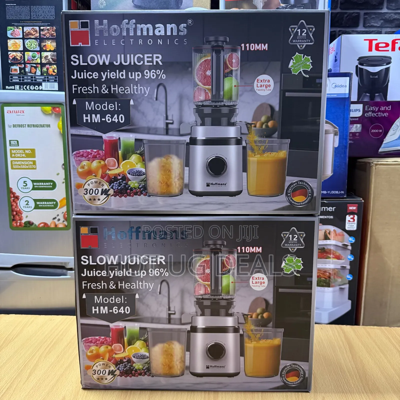 Hoffmans HM-640 Stainless Steel Powerful Slow Juicer Blender -Silver