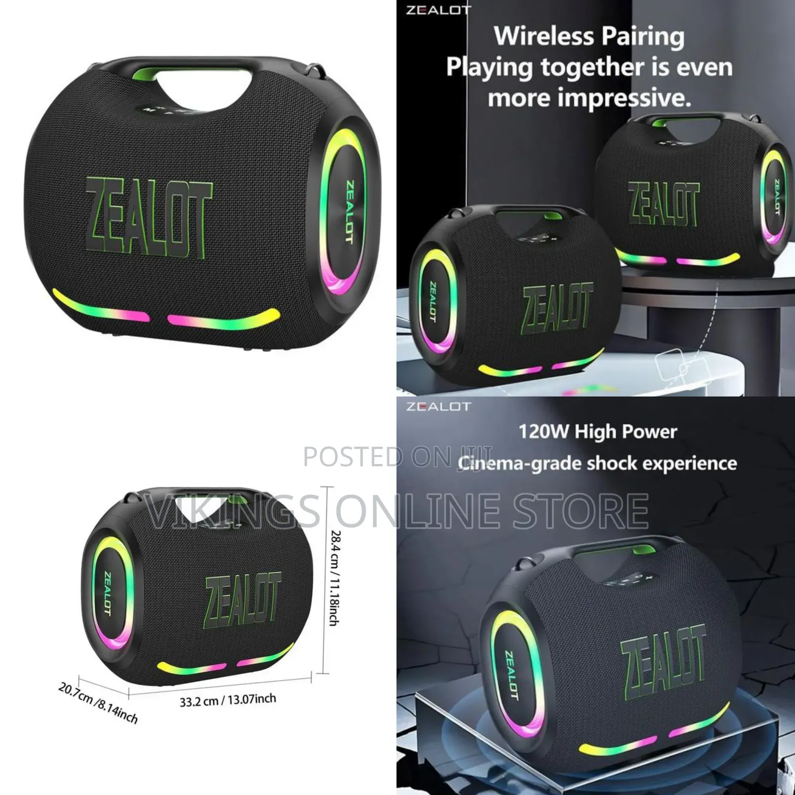Zealot ZE01 Bluetooth Portable Speaker Waterproof IPX5 36000mAh Big