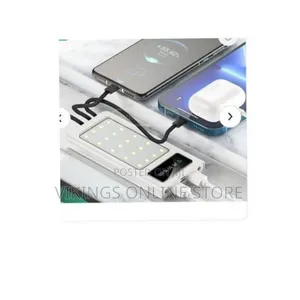 Universal 30000mAh Fast Solar Power Bank Built in Dual Cable