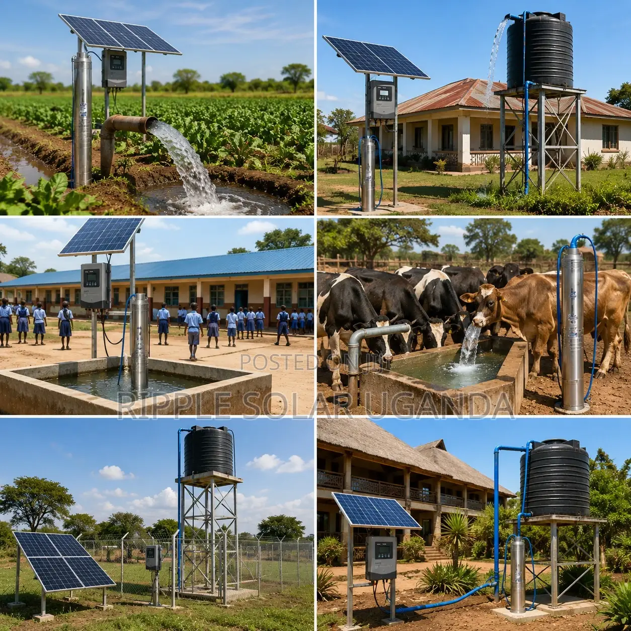 250w-7500w Solar Borehole Water Pumps 40m-280m Head AC/Dc