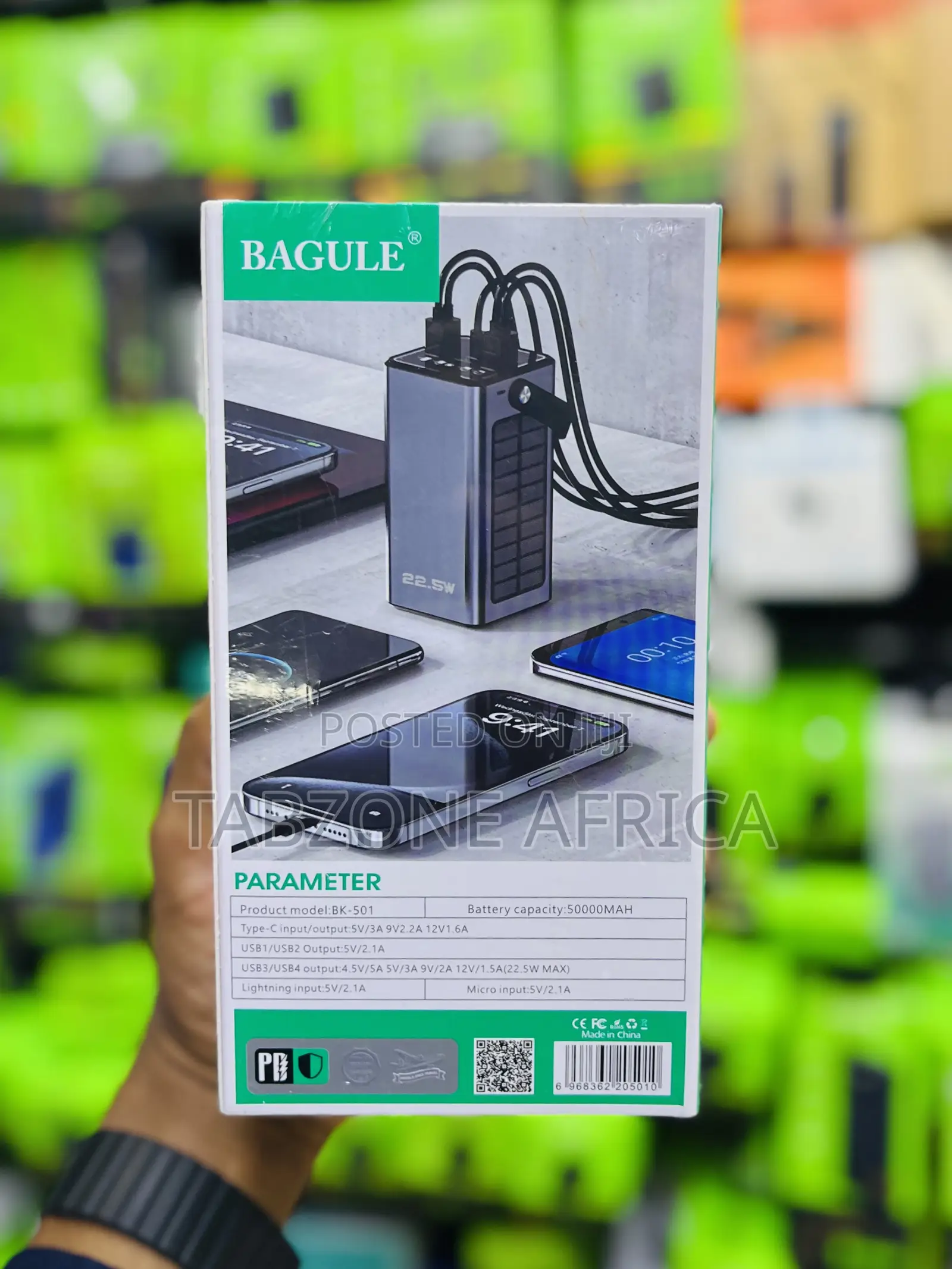BAGULE 50000mAh Solar Power Bank With LED Light | 22.5W Fast Charging