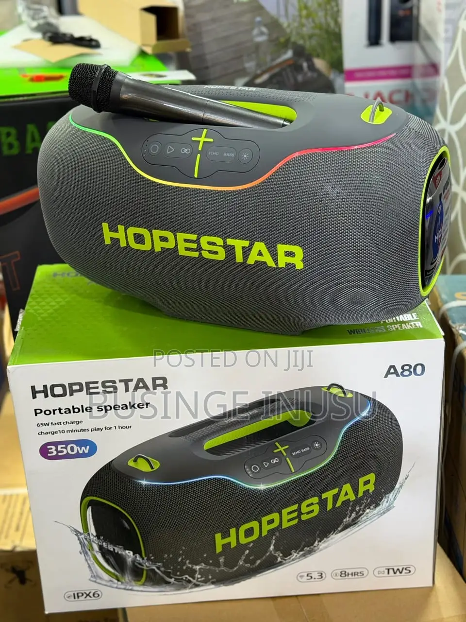 Hopestar A80 350W Portable Bluetooth 5.3 Speaker With Wireless Mic