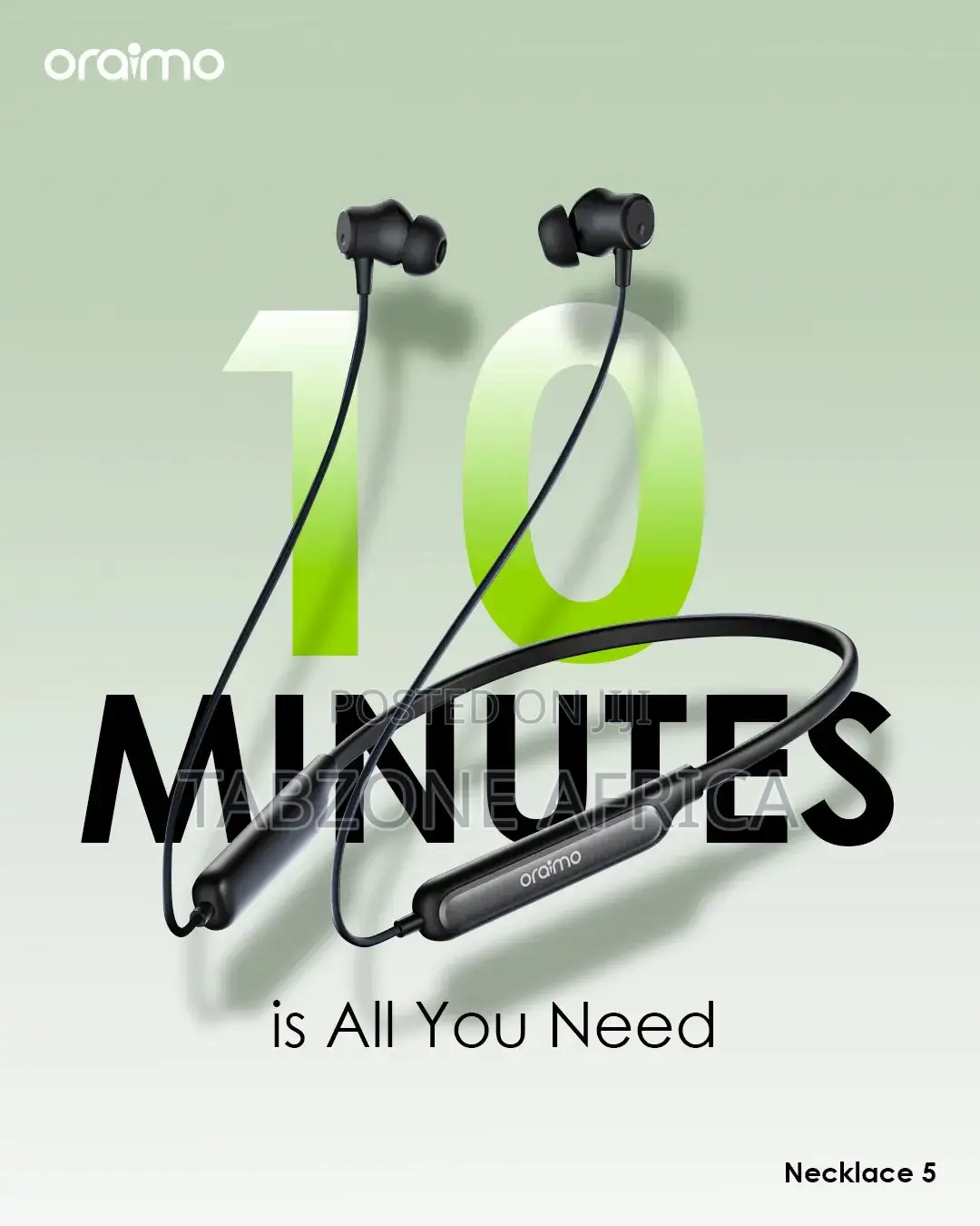 Oraimo Necklace 5 ANC Neckband Earphones – Active Noise Cancellation