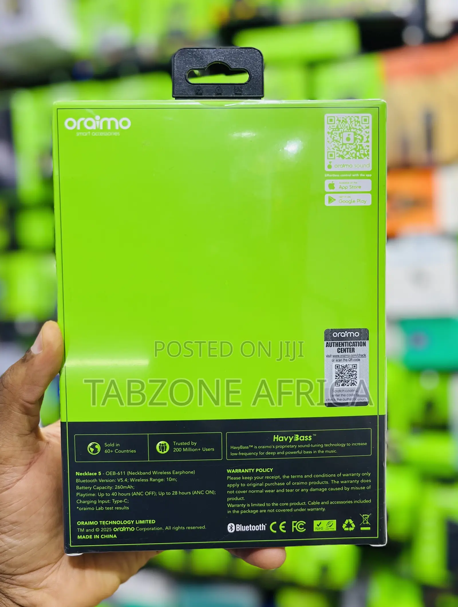 Oraimo Necklace 5 ANC Neckband Earphones – Active Noise Cancellation