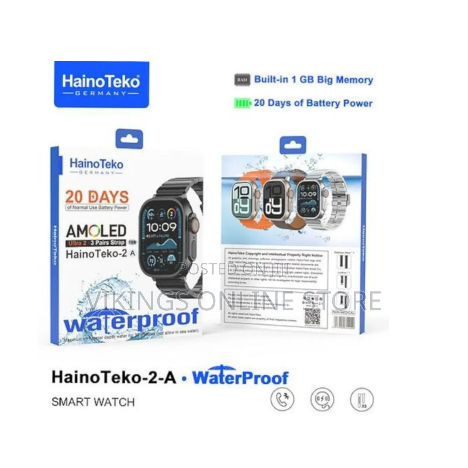 Haino Teko 2-a Smart Watch Ultra 2 , AMOLED Touch Screen , 1GB Memory