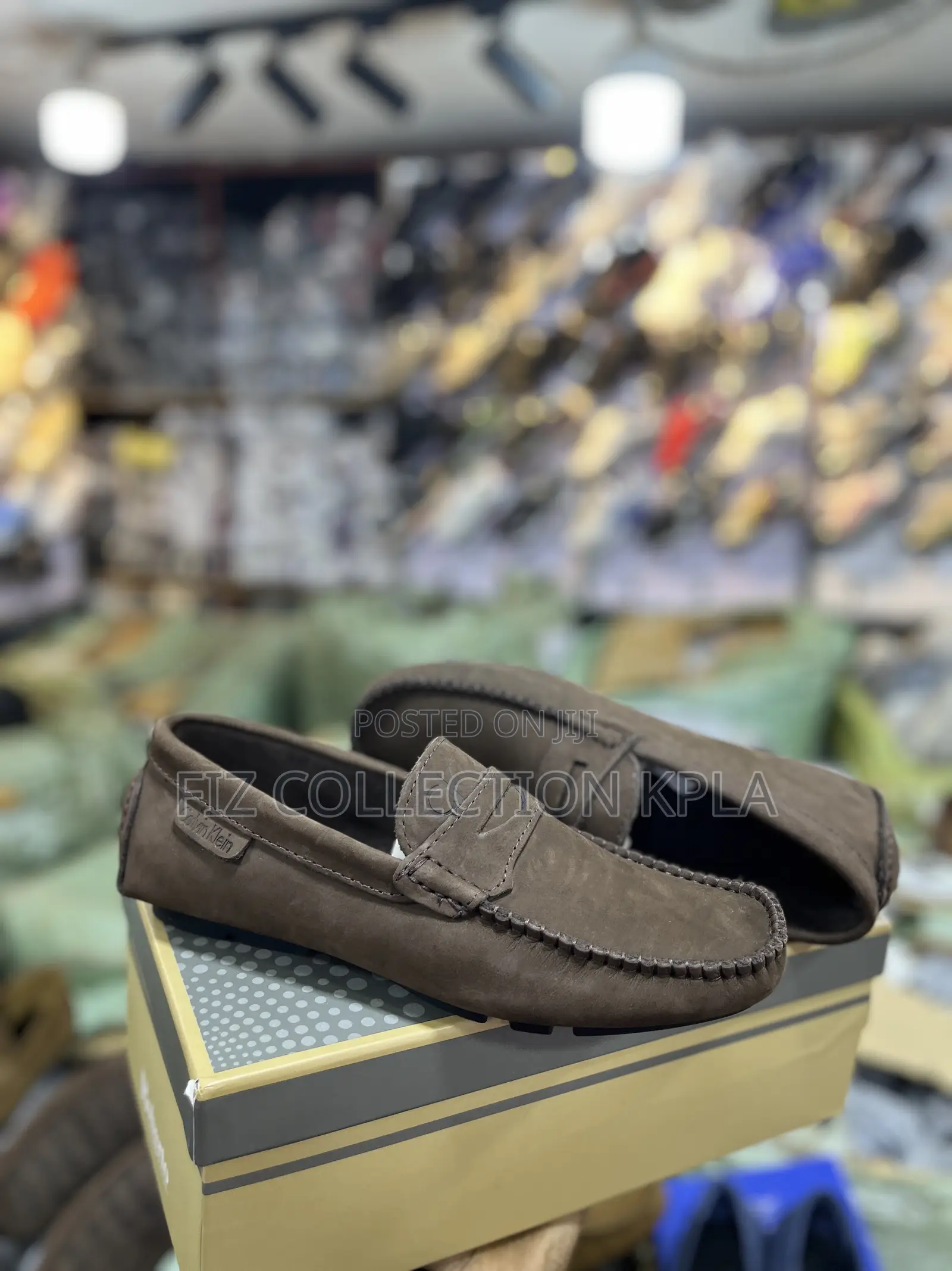 Calvin Klein (CK) Leather Moccasin Loafers – Signature Strap Design