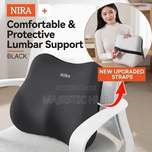 Lumbar Support Pillow – Memory Foam Back Cushion With Adjustable Strap