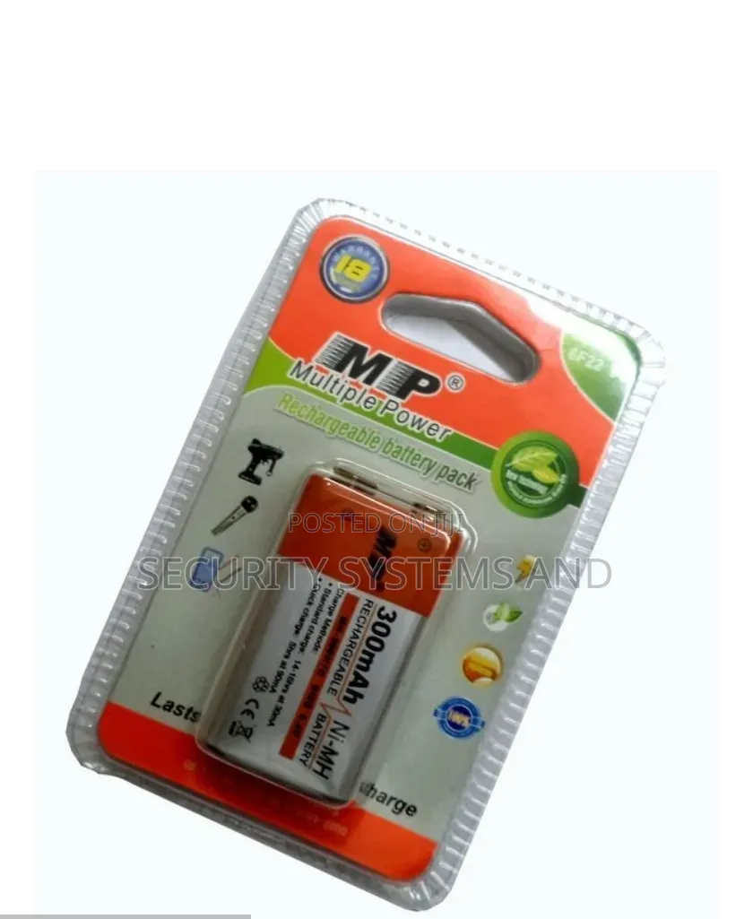 9 Volts Rechargeable Batteries -Multiple Power -300 Mah