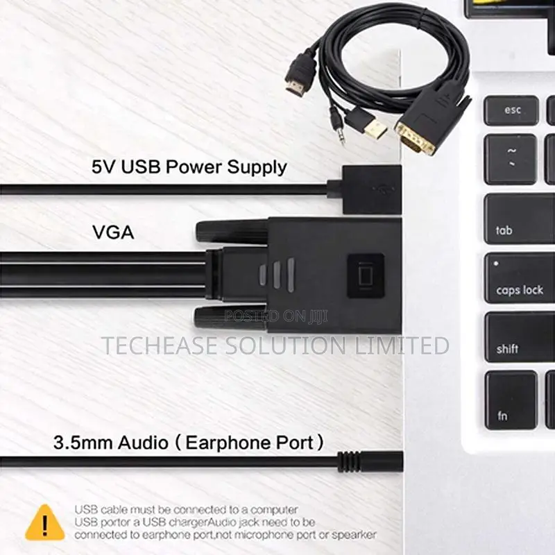 VGA to HDMI Converter Cable 1080P – 1.8M VGA Male to HDMI Male Adapter