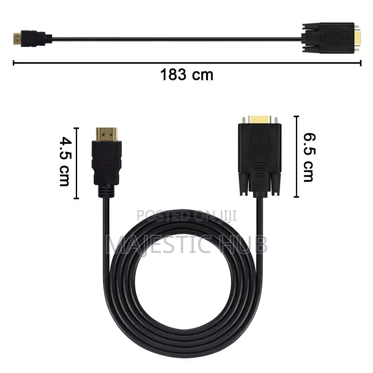 HDMI to VGA Converter Cable – HDMI Male to VGA Female Adapter Cord