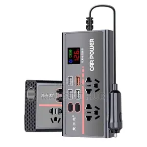 Car Power Inverter 12v/24v to 220V – 9-Port Car Charger