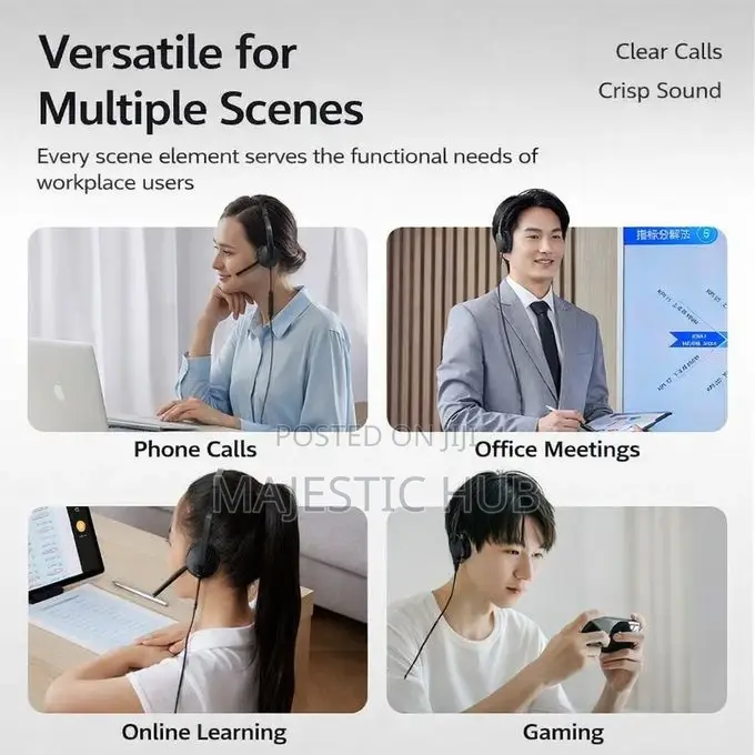 HP Meeting N Wired Headset With Microphone – USB-C USB-A Dual Plug