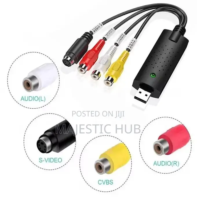 USB 2.0 Video Capture Card RCA to USB – Audio Video Converter Adapter