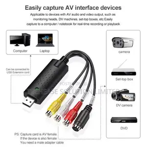 USB 2.0 Video Capture Card RCA to USB – Audio Video Converter Adapter