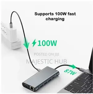 11-in-1 USB Type-C Hub – Hdmi, Vga, Rj45 Ethernet, Sd/Tf, Pd