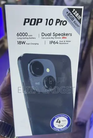 New Tecno Pop 10 Pro 256 GB Black