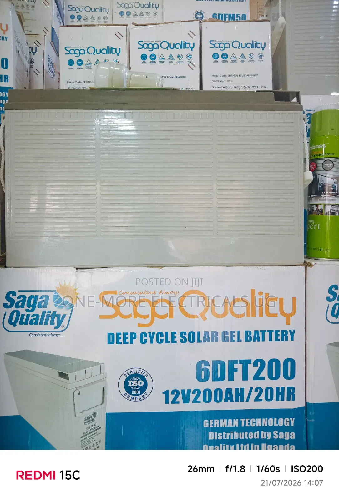 Saga Quality Batteries 200ah/12volts Gel.