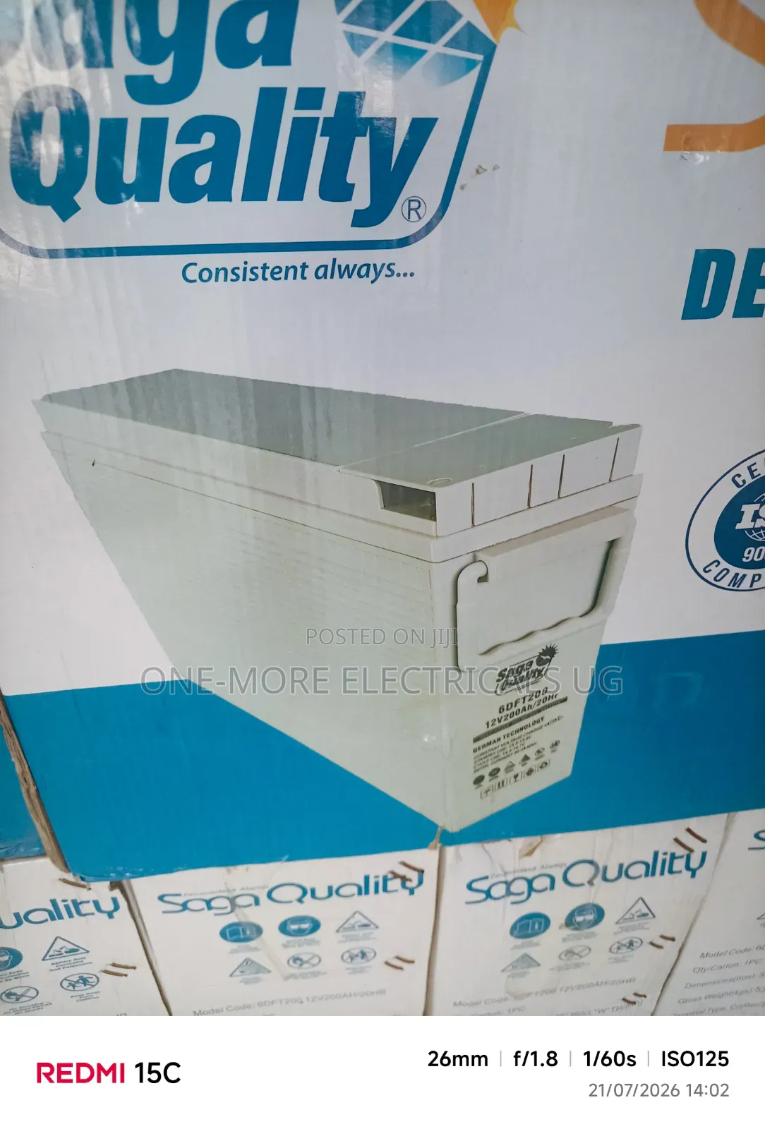 Saga Quality Batteries 200ah/12volts Gel.