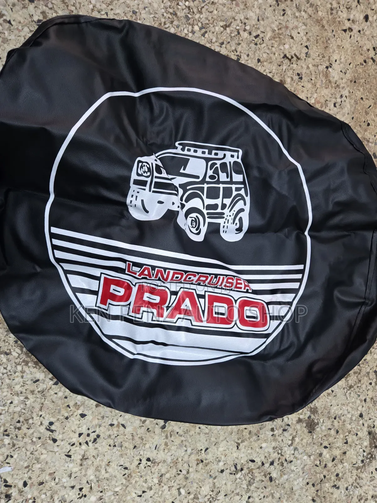 Black Leathe Cloth Landcruiser Spare Tyre Cover