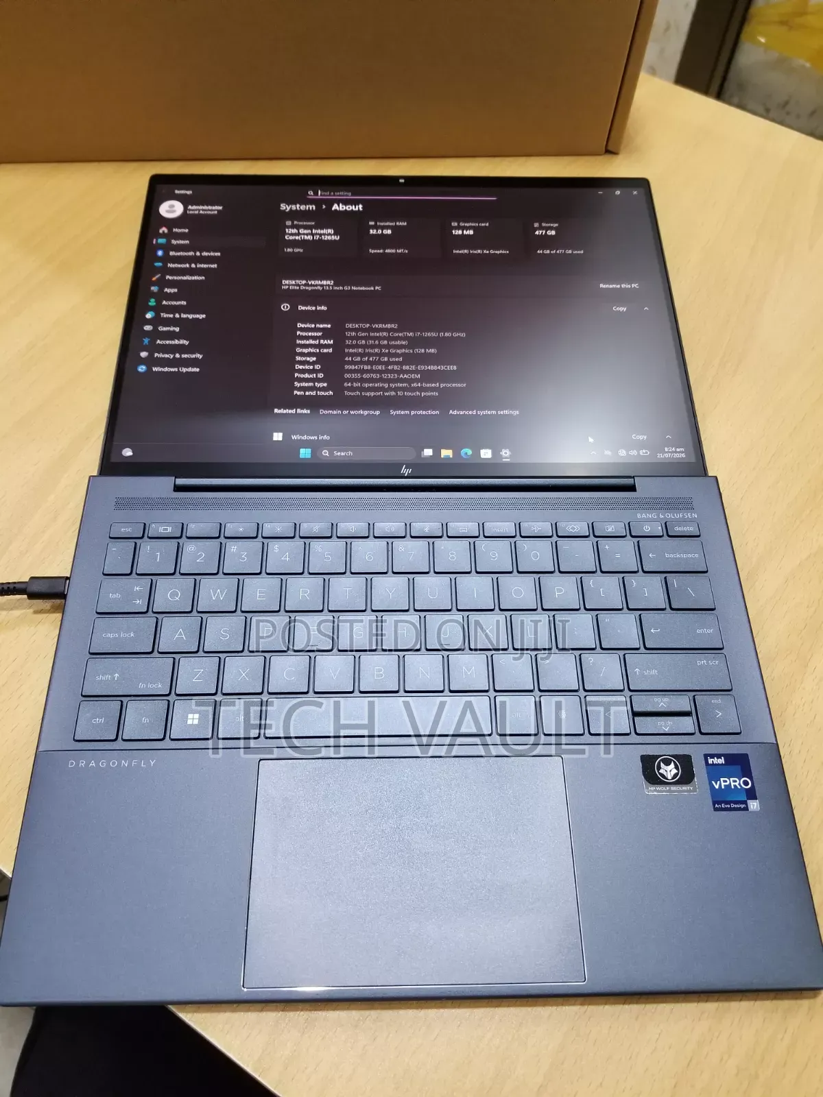 New Laptop HP Dragonfly G3 32GB Intel Core i7 SSD 512GB