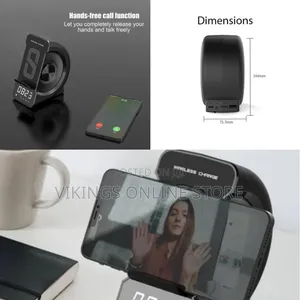 3-in-1 Wireless Charging Charger Bluetooth -Compatible Speaker Clock