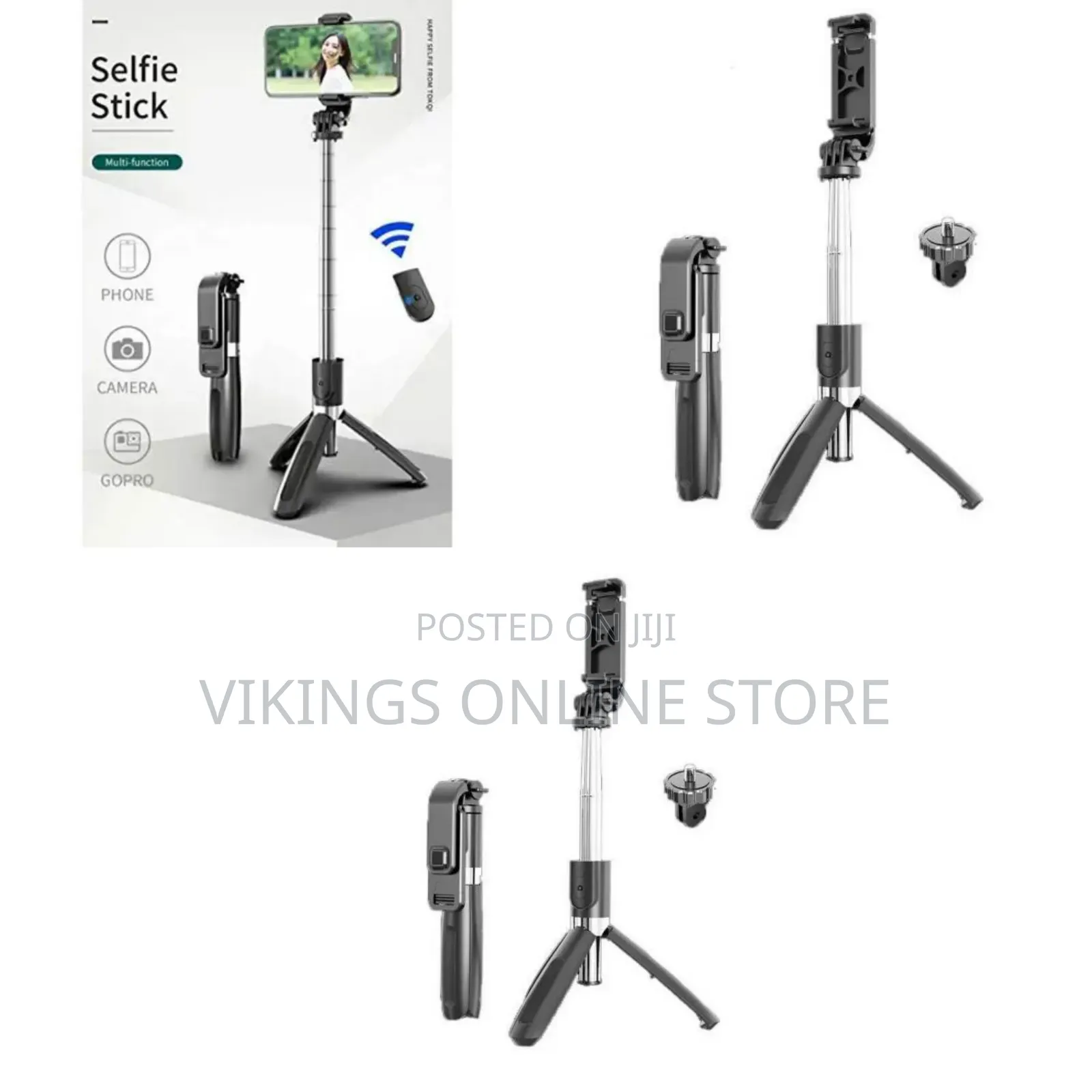 4 In1 Wireless Selfie Stick With Bluetooth Remote and Mobile Tripod