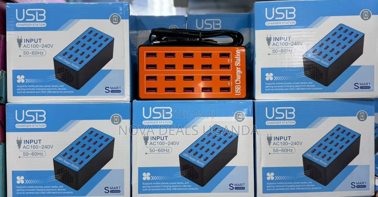 100W 20-Port USB Smart Charger Station AC100-240V