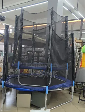 Trampoline With Enclosure Net and Ladder for Kids